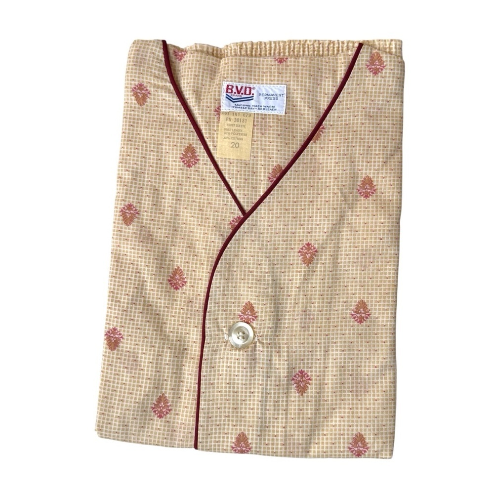 Vintage BVD Fruit of The Loom Boys 2 Piece Pajama Set Size 20 Permanent Press - Picture 1 of 7